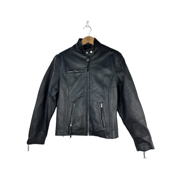 Wilsons Leather Open Road Moto Thinsulate Liner Biker Jacket Black Small Medium - Picture 2 of 9